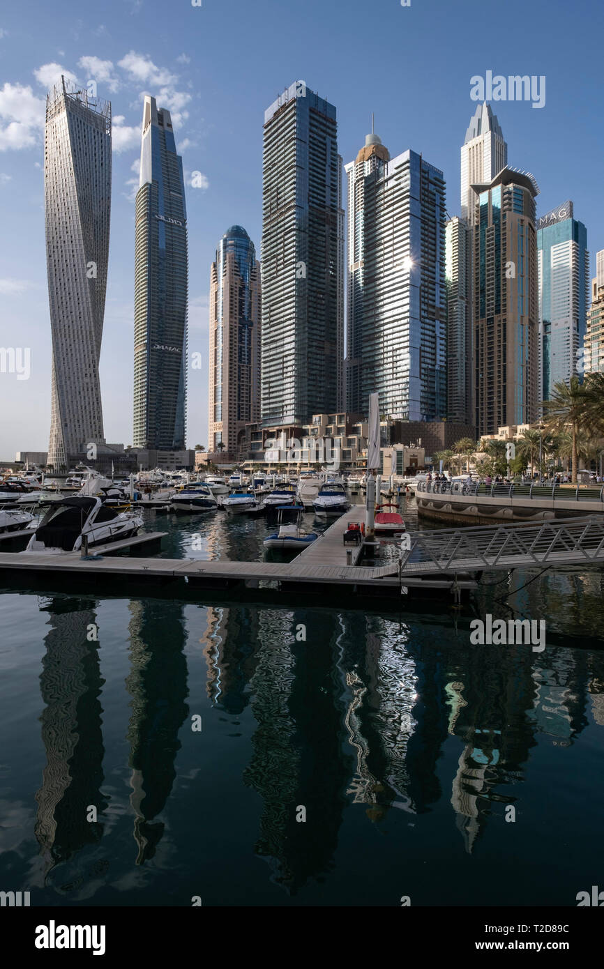 La Marina de Dubaï, Dubaï, Émirats Arabes Unis Banque D'Images