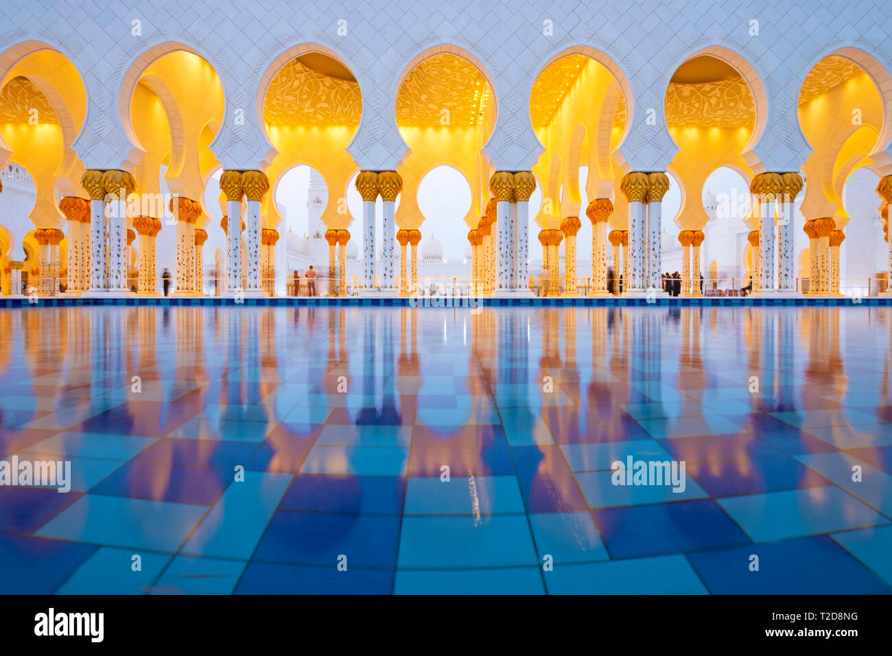 Grande Mosquée de Sheikh Zayed, Abu Dhabi, Émirats Arabes Unis Banque D'Images