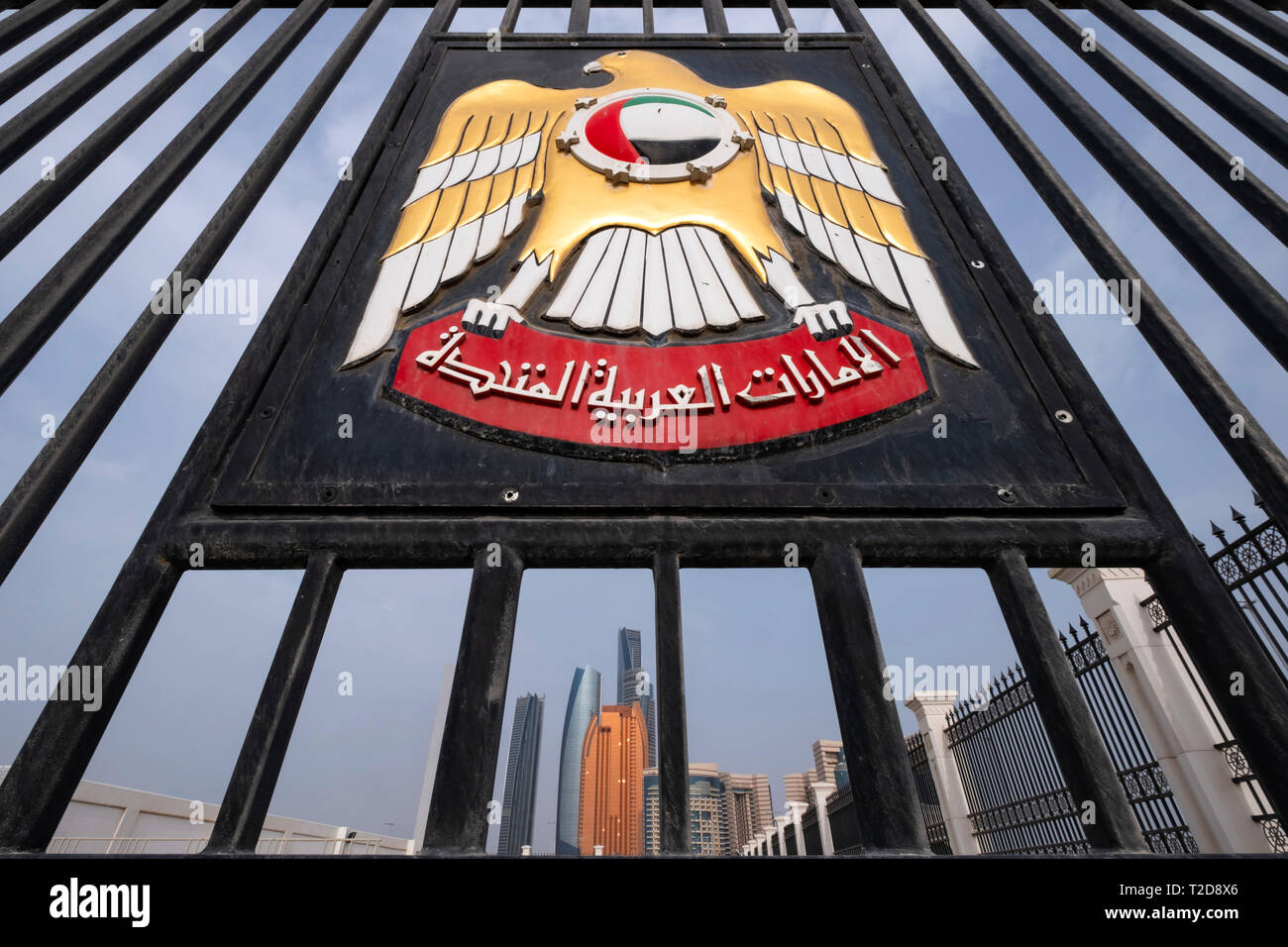 Sur les toits de gratte-ciel d'Abou Dhabi, Émirats Arabes Unis Banque D'Images