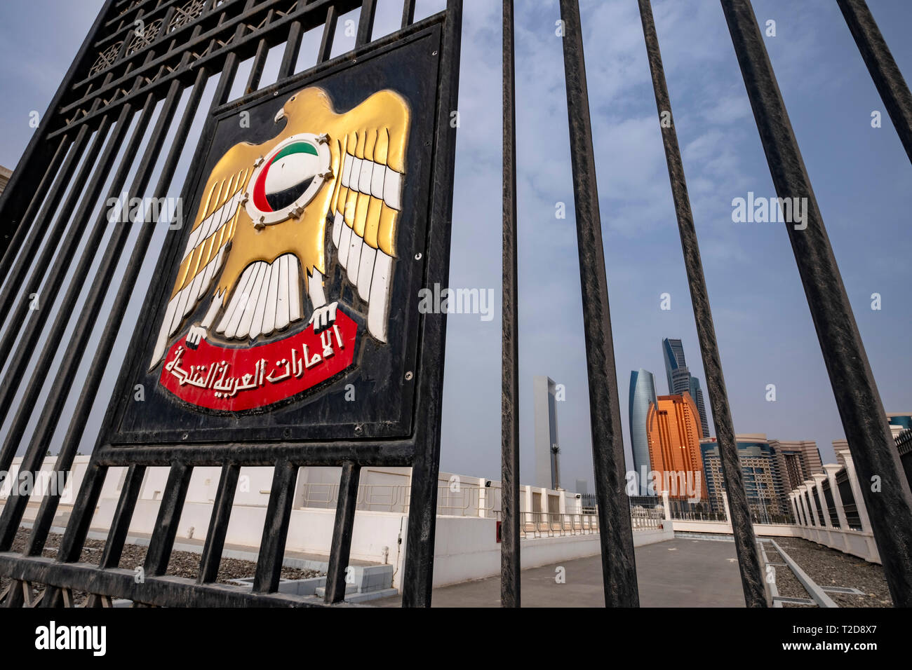 Sur les toits de gratte-ciel d'Abou Dhabi, Émirats Arabes Unis Banque D'Images