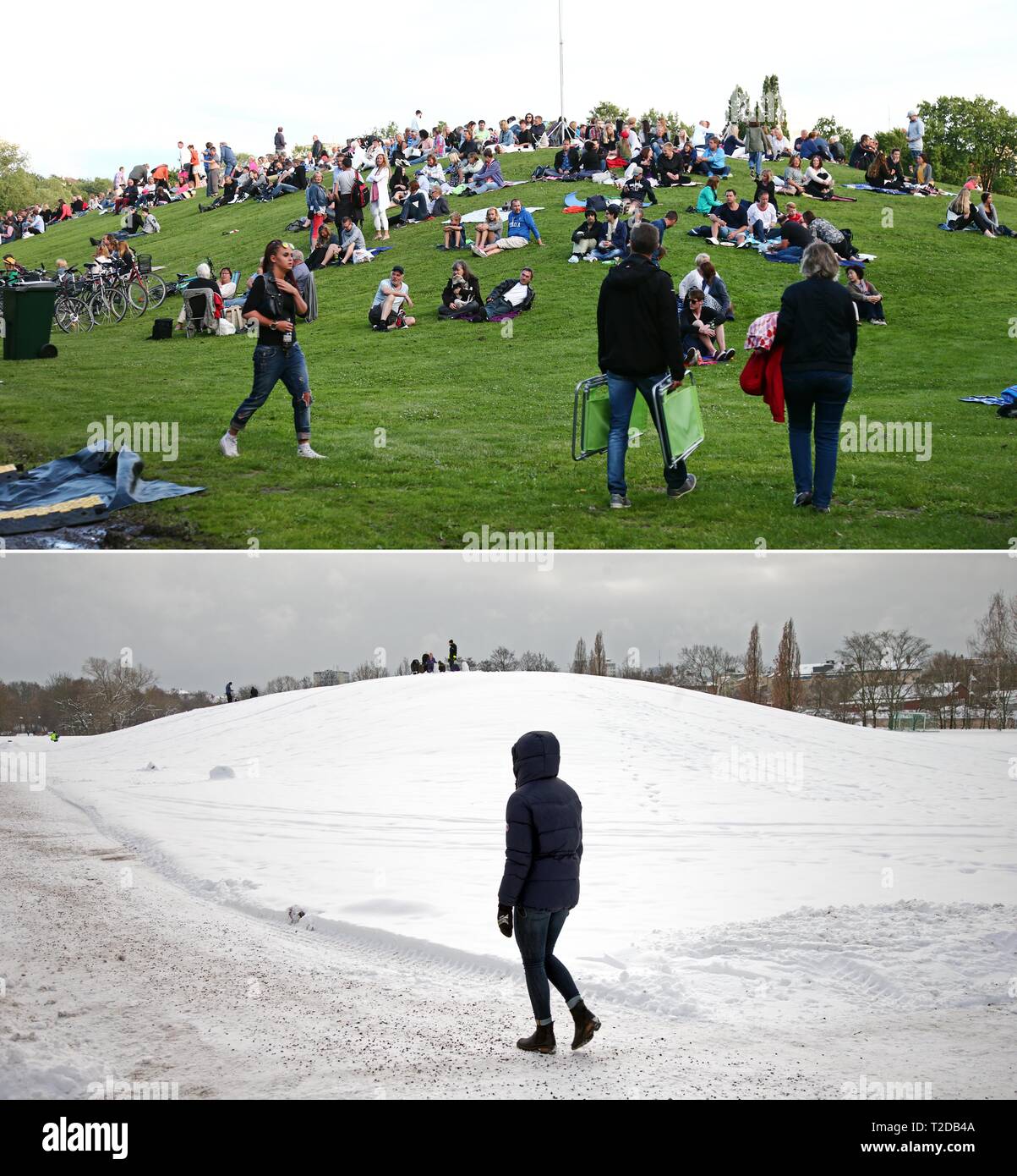 2015-2016 LINKÖPING le même lieu photographié à différentes saisons (été et hiver). Jeppe Photo Gustafsson Banque D'Images