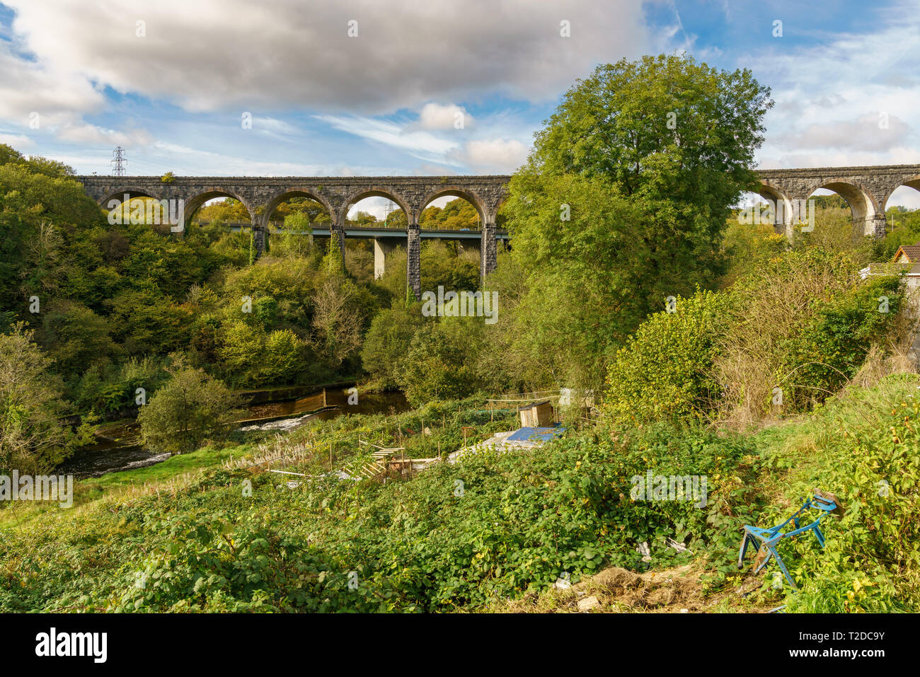 Le Viaduc de Cefn-Coed dans Merthyr Tydfil, Mid Glamorgan, Pays de Galles, Royaume-Uni Banque D'Images