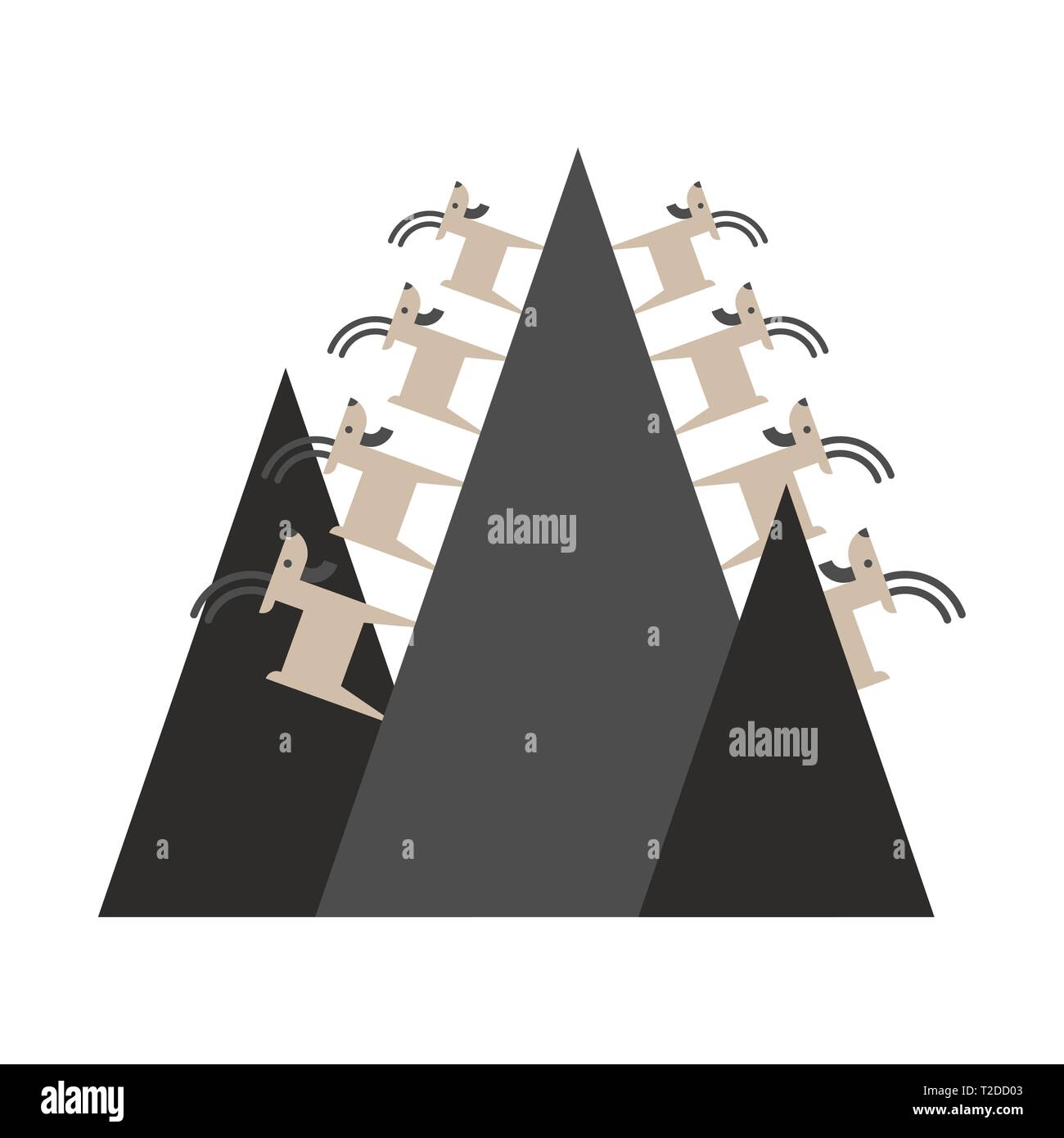La chèvre de montagne sur la roche isolée. Illustration vecteur animal bête Illustration de Vecteur