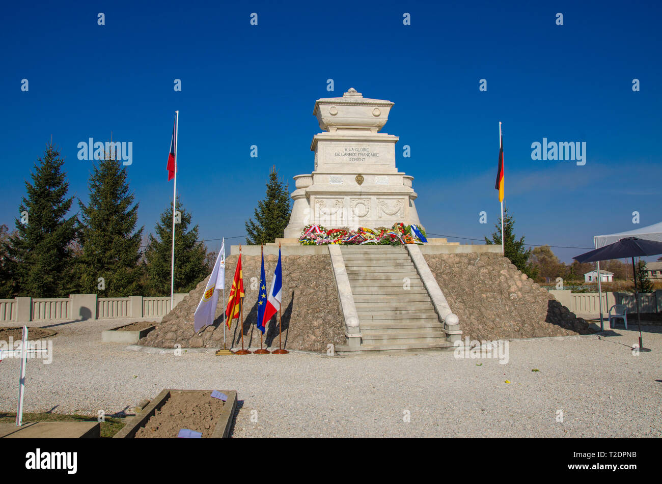 Cimetière militaire français à Bitola, Macédoine Banque D'Images