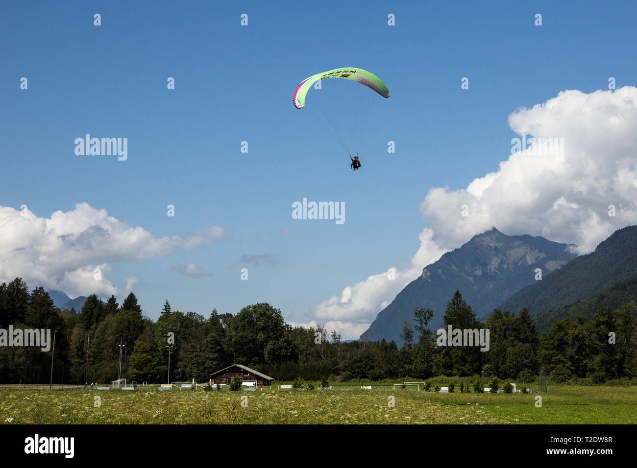 Le Parapente à Samoens, France Banque D'Images