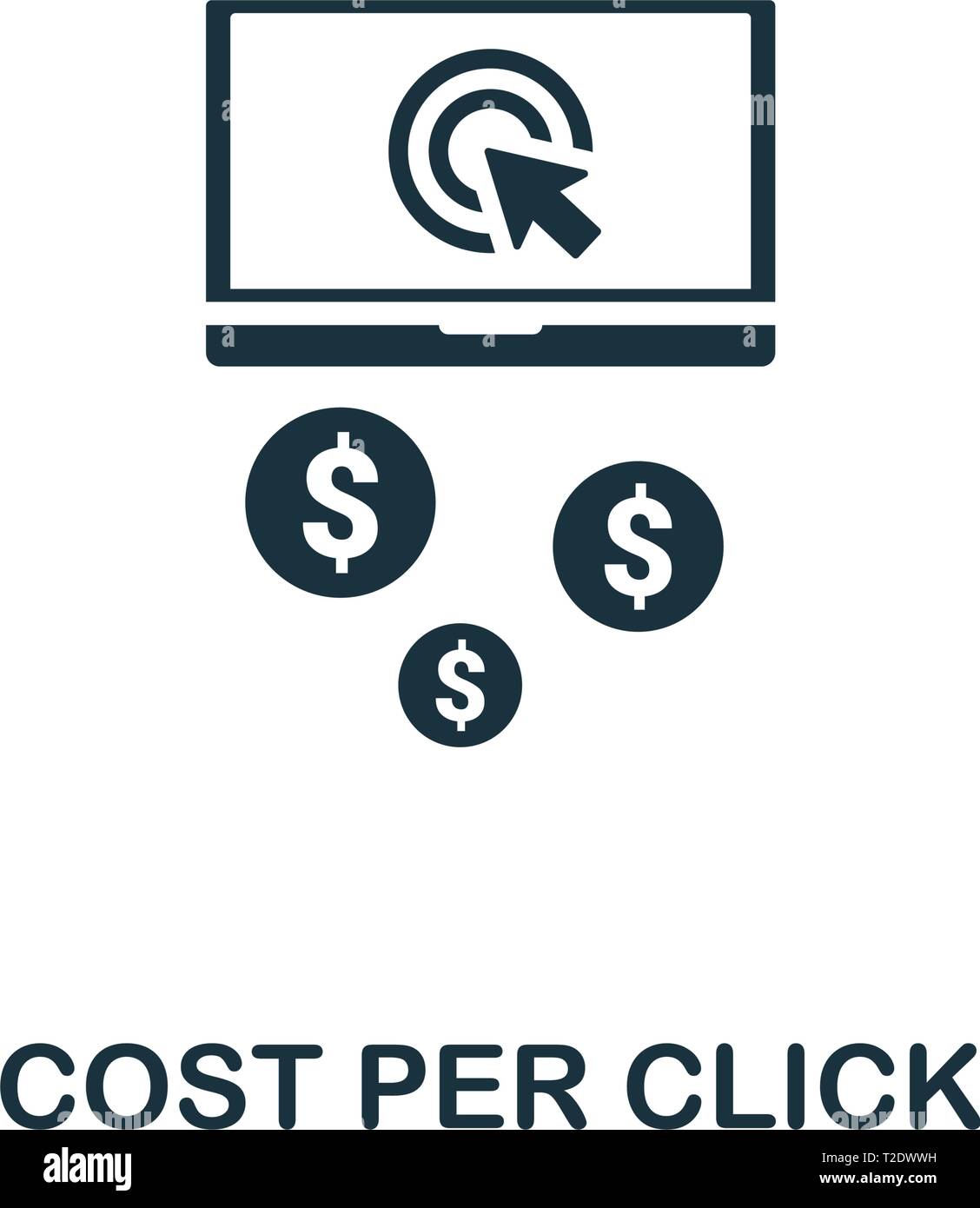 Coût par Cliquez sur l'icône. L'élément créatif de design collection icônes de contenu. Perfect Pixel Coût Par Cliquez sur l'icône pour la conception web, applications, logiciels, nous d'impression Illustration de Vecteur