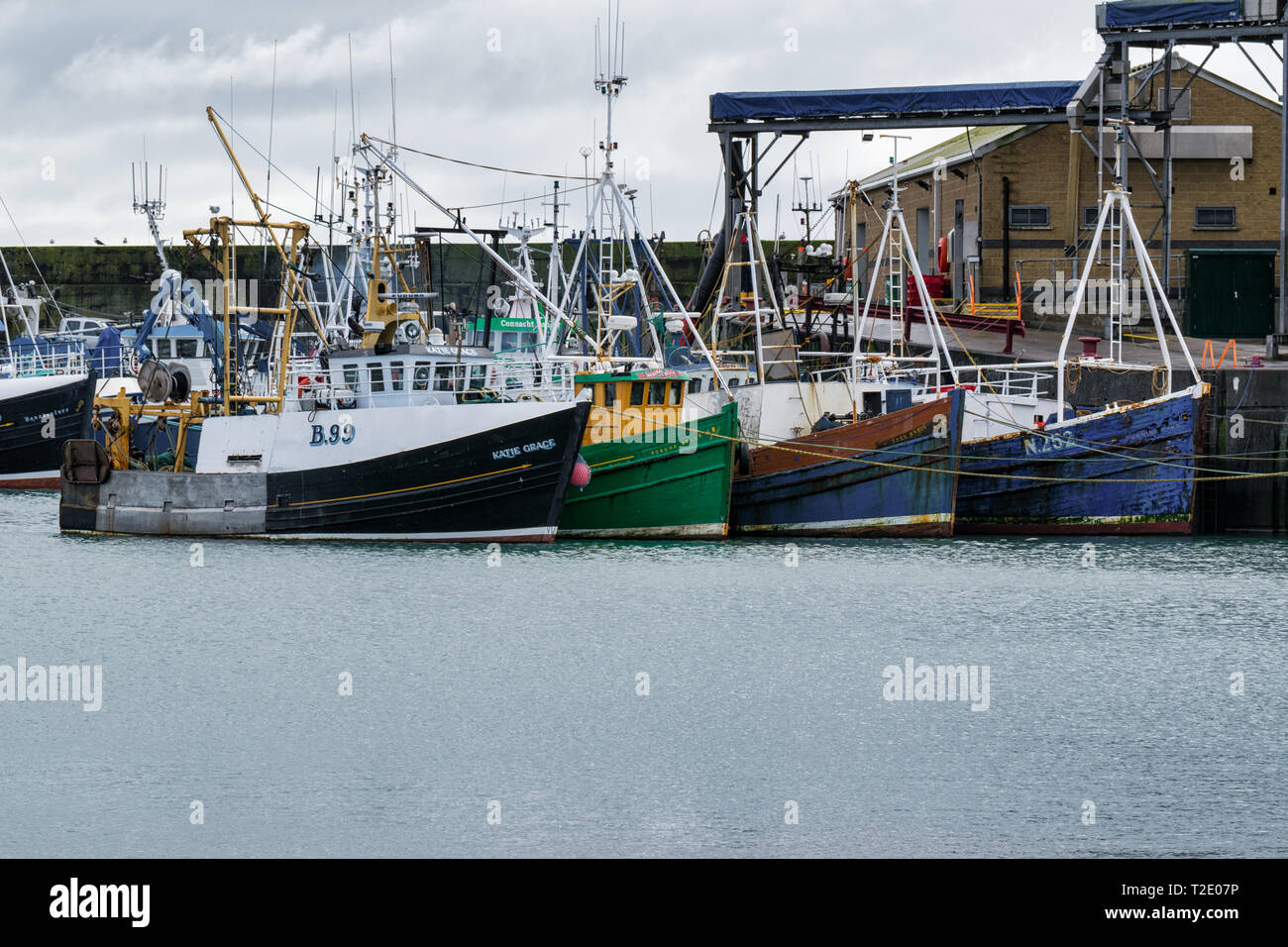 Ardgalss, Irlande du Nord - le 17 mars 2019 : c'est une photo de Ardglass Harbour et sa flotte de bateaux de pêche dans le comté de Down, Irlande du Nord Banque D'Images