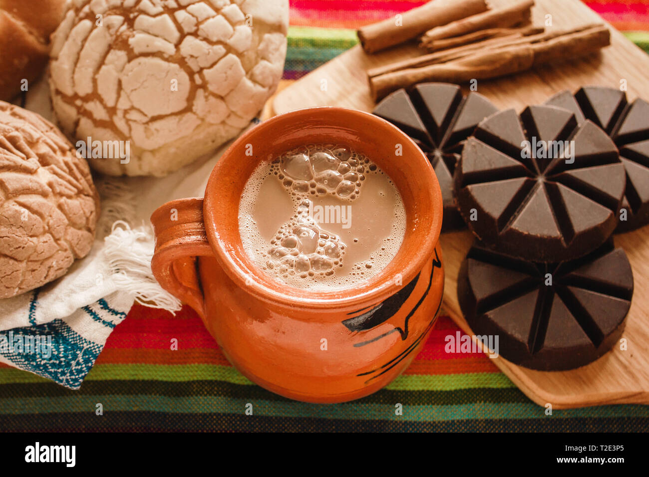 Tasse de chocolat mexicain de Oaxaca, Mexique Banque D'Images