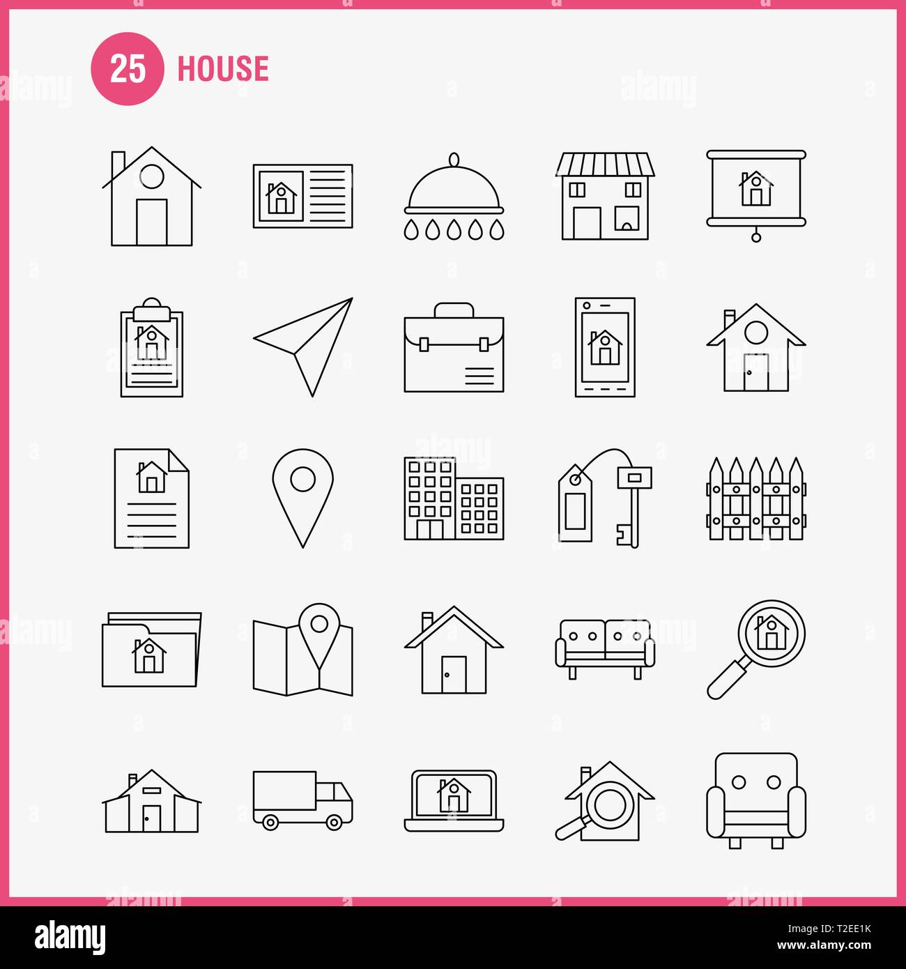 L'icône de la ligne maison pour le Web, Print et Mobile UX/UI Kit. Tels ...