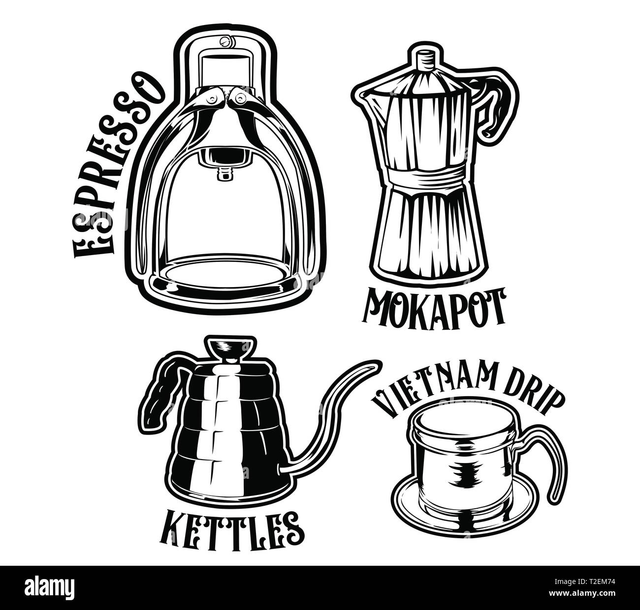 Outils de préparation du café manuel Banque D'Images