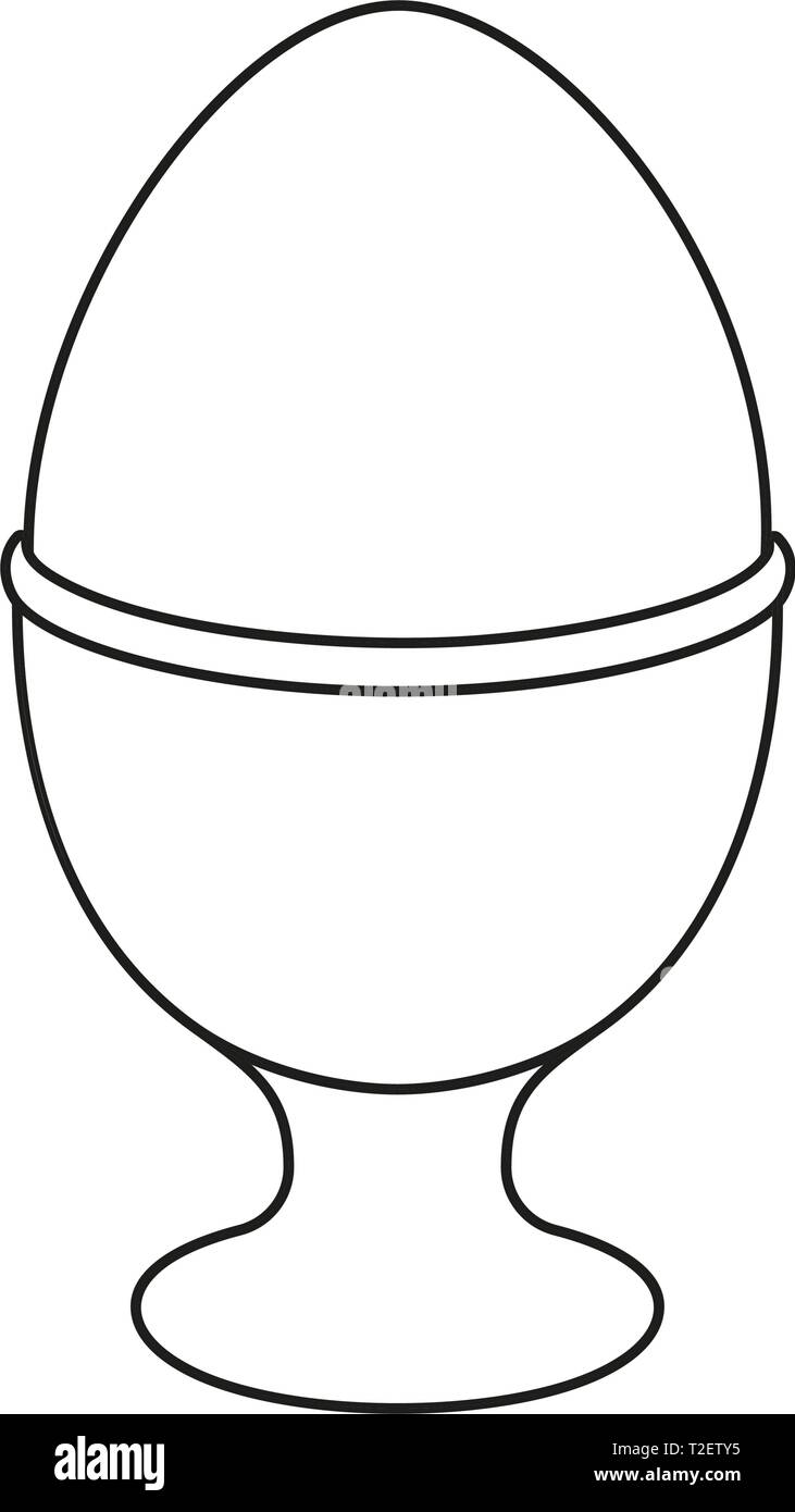 Les dessins au trait noir et blanc egg cup. Ustensile de petit-déjeuner. Sur le thème de Pâques pour l'illustration vectorielle, icône, stamp, étiquette, certificat, brochure, carte-cadeau, poste Illustration de Vecteur Les dessins au trait noir et blanc egg cup. Ustensile de petit-déjeuner. Sur le thème de Pâques pour l'illustration vectorielle, icône, stamp, étiquette, certificat, brochure, carte-cadeau, poste Illustration de Vecteur