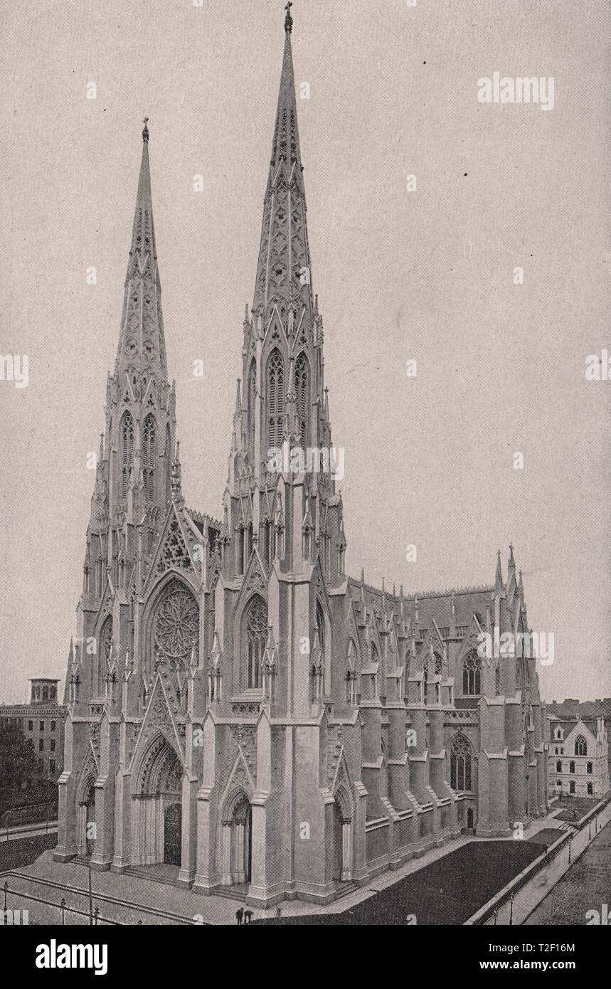 La Cathédrale St Patrick, Catholic-Fifth Romain Avenue, cinquantième et cinquante et unième Rue Banque D'Images