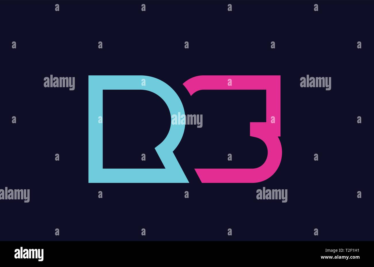 RS R S blue pink lettre alphabet alphabet coloré combinaison logo design adapté pour une société ou entreprise Illustration de Vecteur