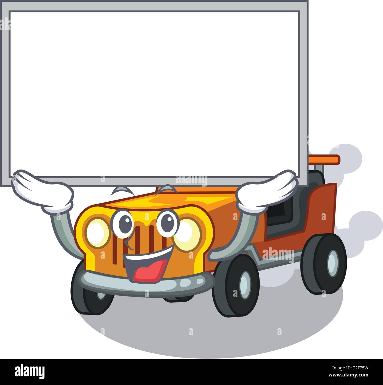 Conseil de location de jeep avec l'isolé cartoon vector illustration Illustration de Vecteur