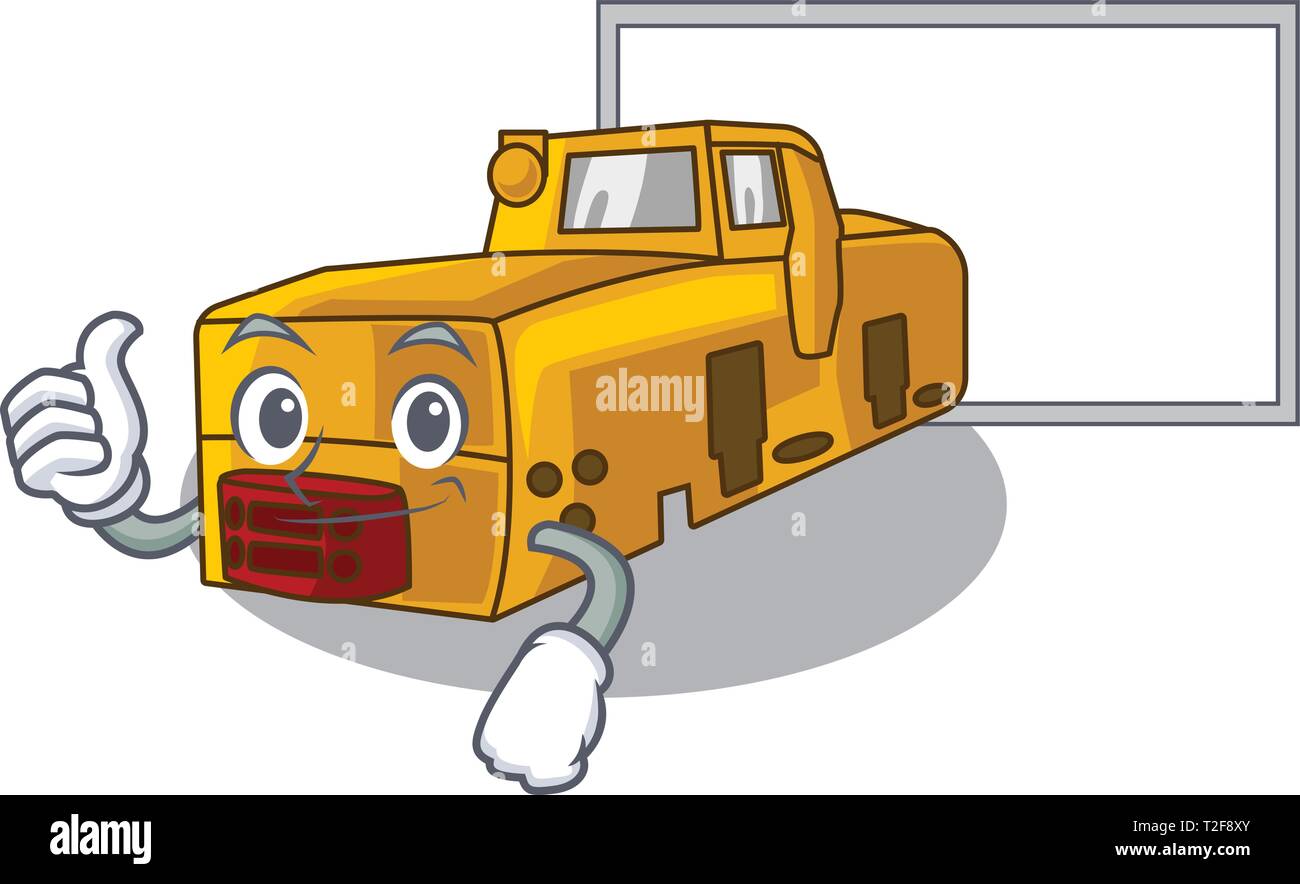 Thumbs up with locomotive miniature conseil mine en forme cartoon vector illustration Illustration de Vecteur