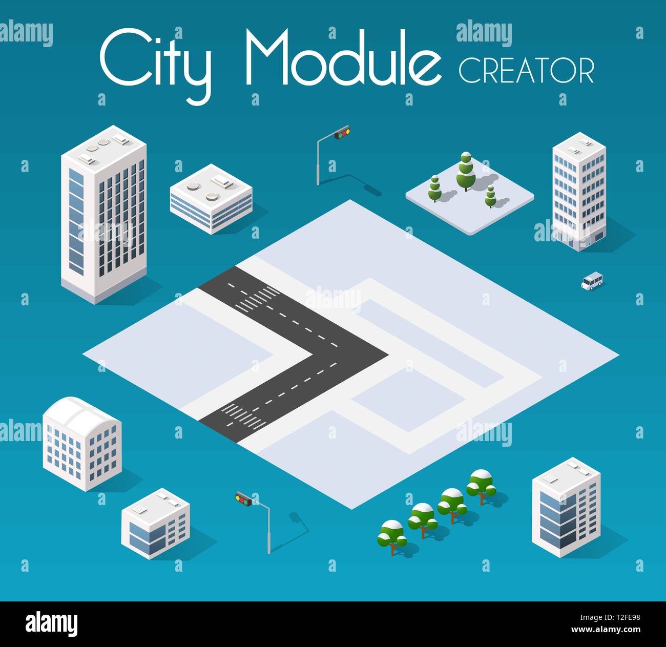 Option module isométrique avec ville de gratte-ciel bâtiment urbain architecture vectorielle. Illustration moderne blanc jeu de conception et d'affaires pour la zone de forme Illustration de Vecteur