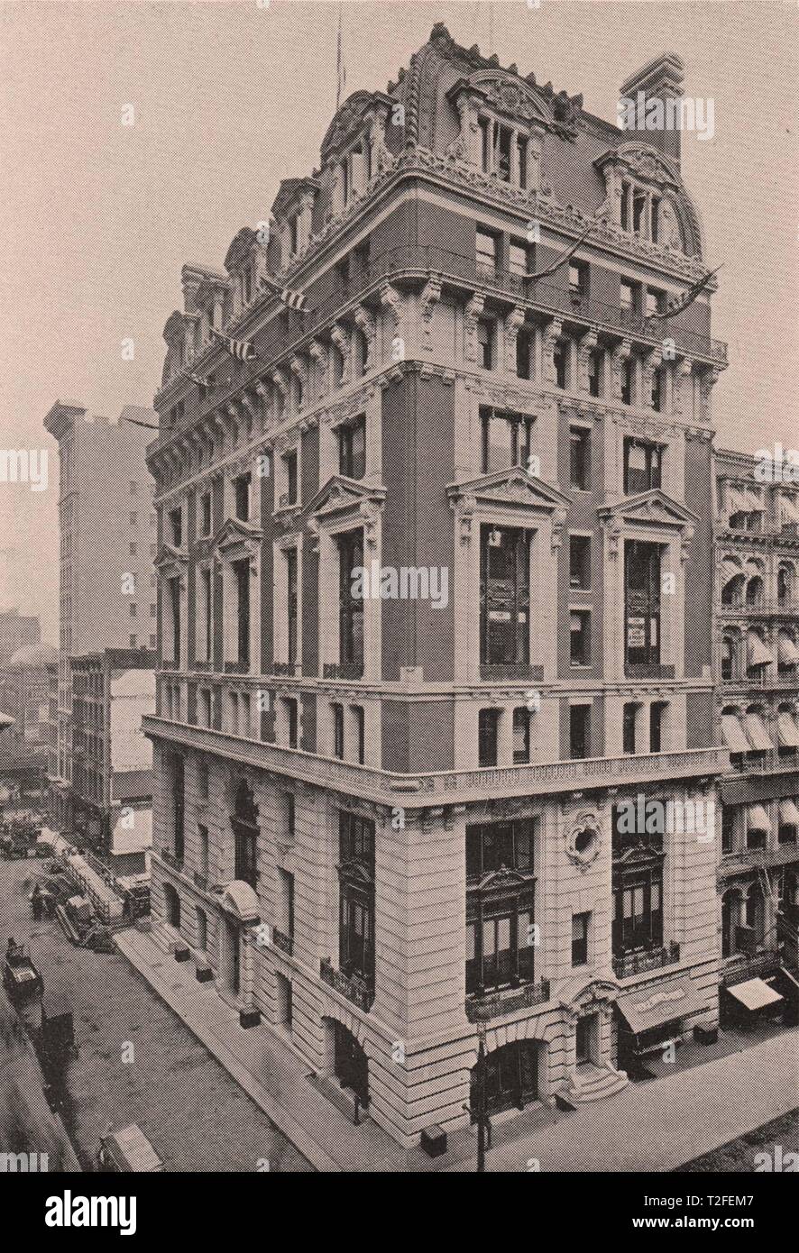 Singer Building ; Angle nord-ouest de Broadway et Liberty Street Banque D'Images