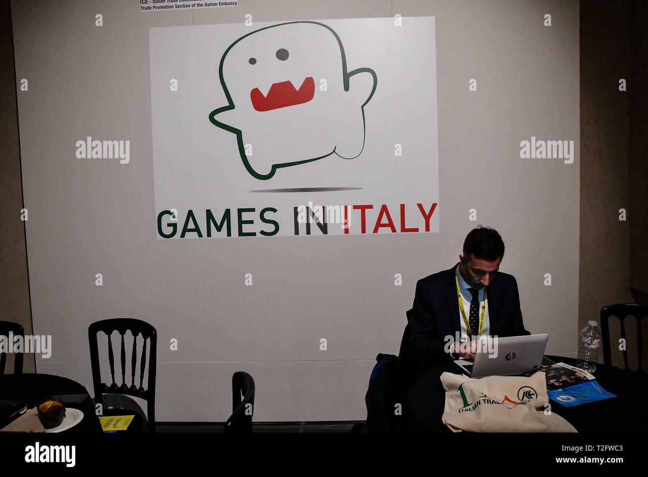Londres, Royaume-Uni. 09Th apr 2019. étudiants jeux en Italie exposition au Festival des Jeux de Londres 2019 : HUB à Somerset House à Strand, London, UK. le 2 avril 2019. Credit Photo : Alamy/Capital Live News Banque D'Images