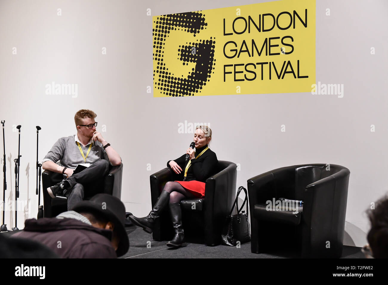 Londres, Royaume-Uni. Apr 02, 2019. Le président Noirin Carmody, révolution à la London Games Festival 2019 : HUB à Somerset House à Strand, London, UK. le 2 avril 2019. Credit Photo : Alamy/Capital Live News Banque D'Images