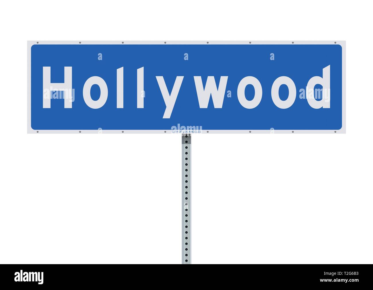 Vector illustration of Hollywood blue road sign Illustration de Vecteur