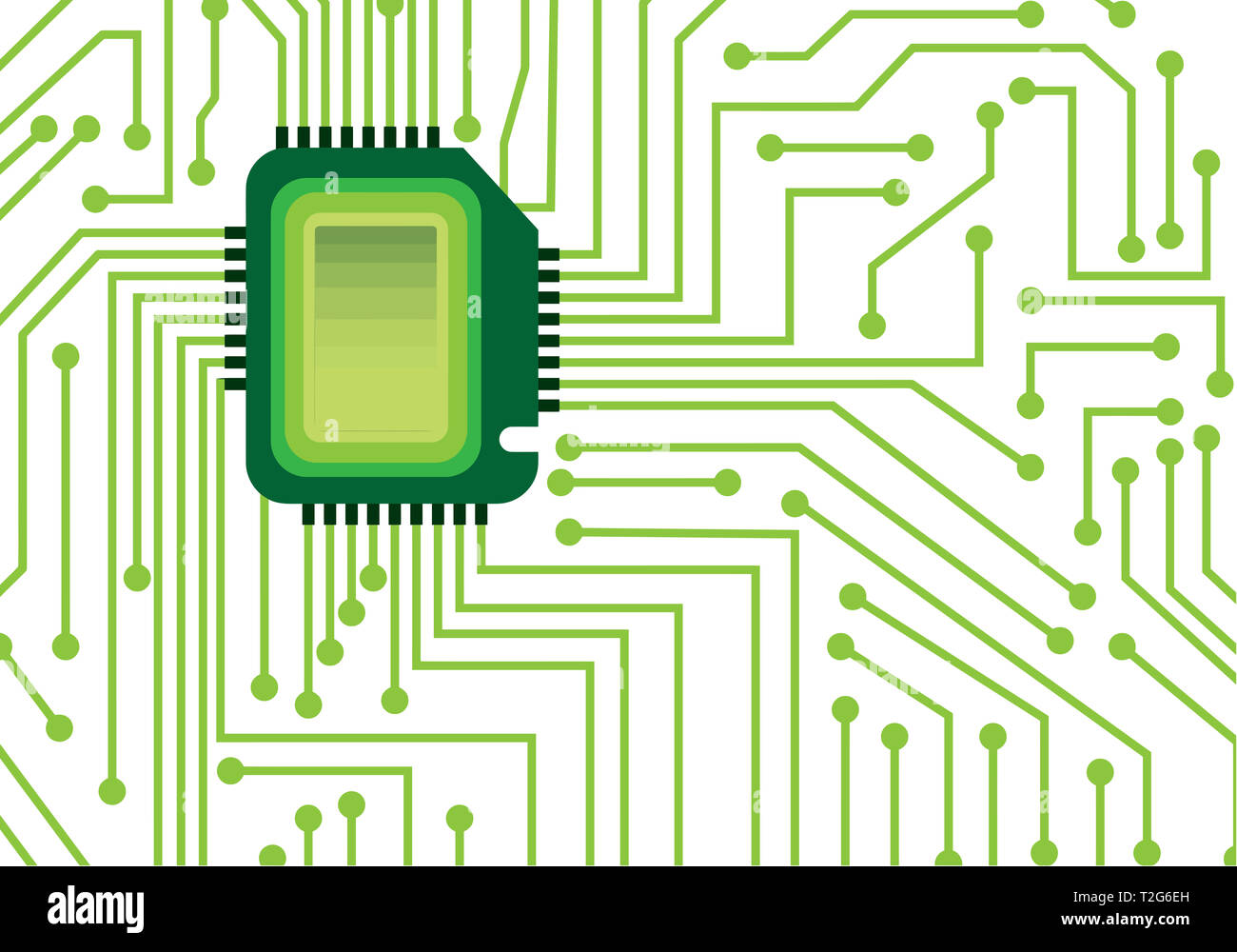 Réseau électrique intégré green tech illustration Banque D'Images