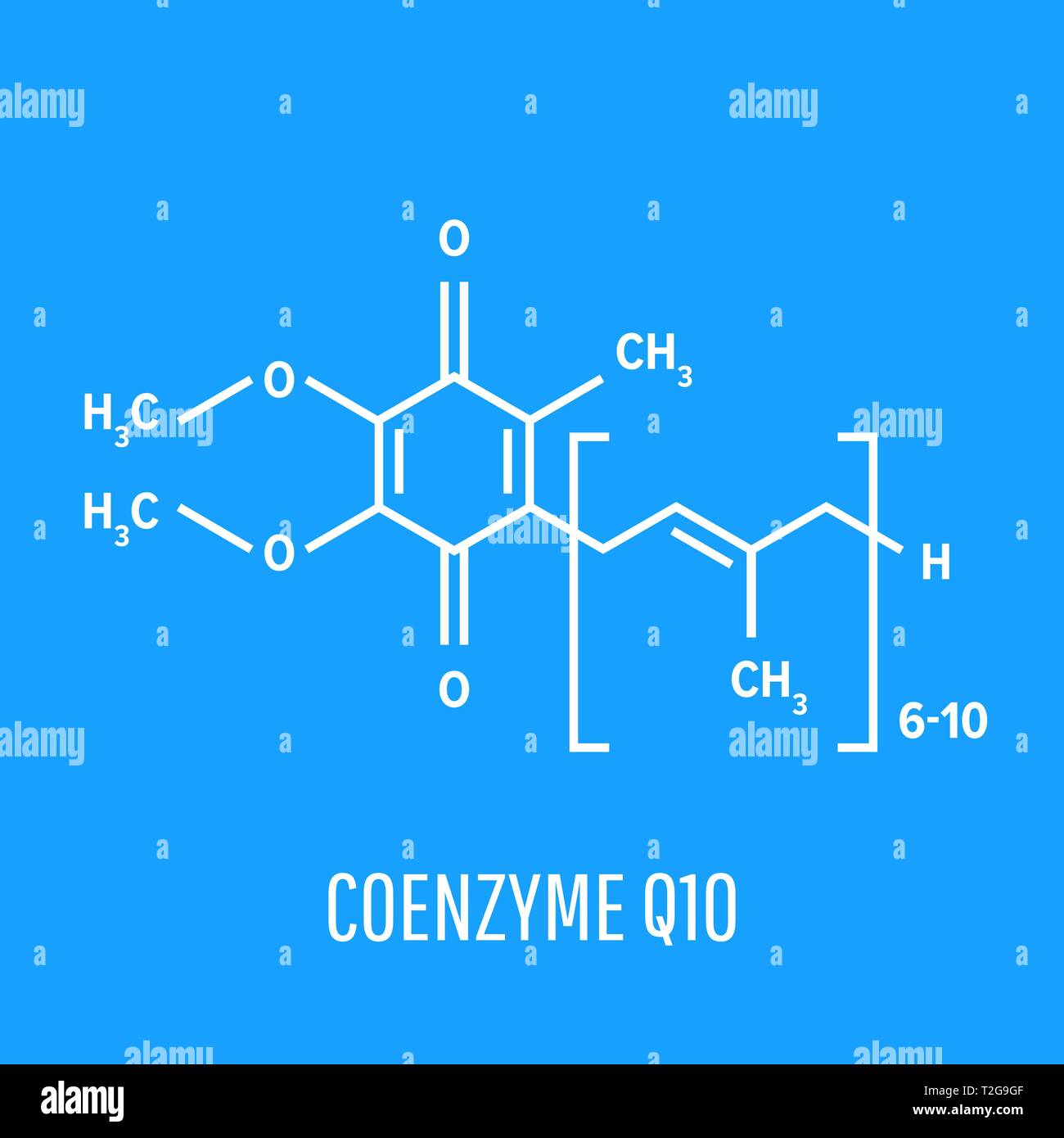Coenzyme Q est nécessaire pour le fonctionnement normal des organismes vivants et pour le fonctionnement des tissus avec un haut niveau d'énergie du métabolisme. Illustration de Vecteur