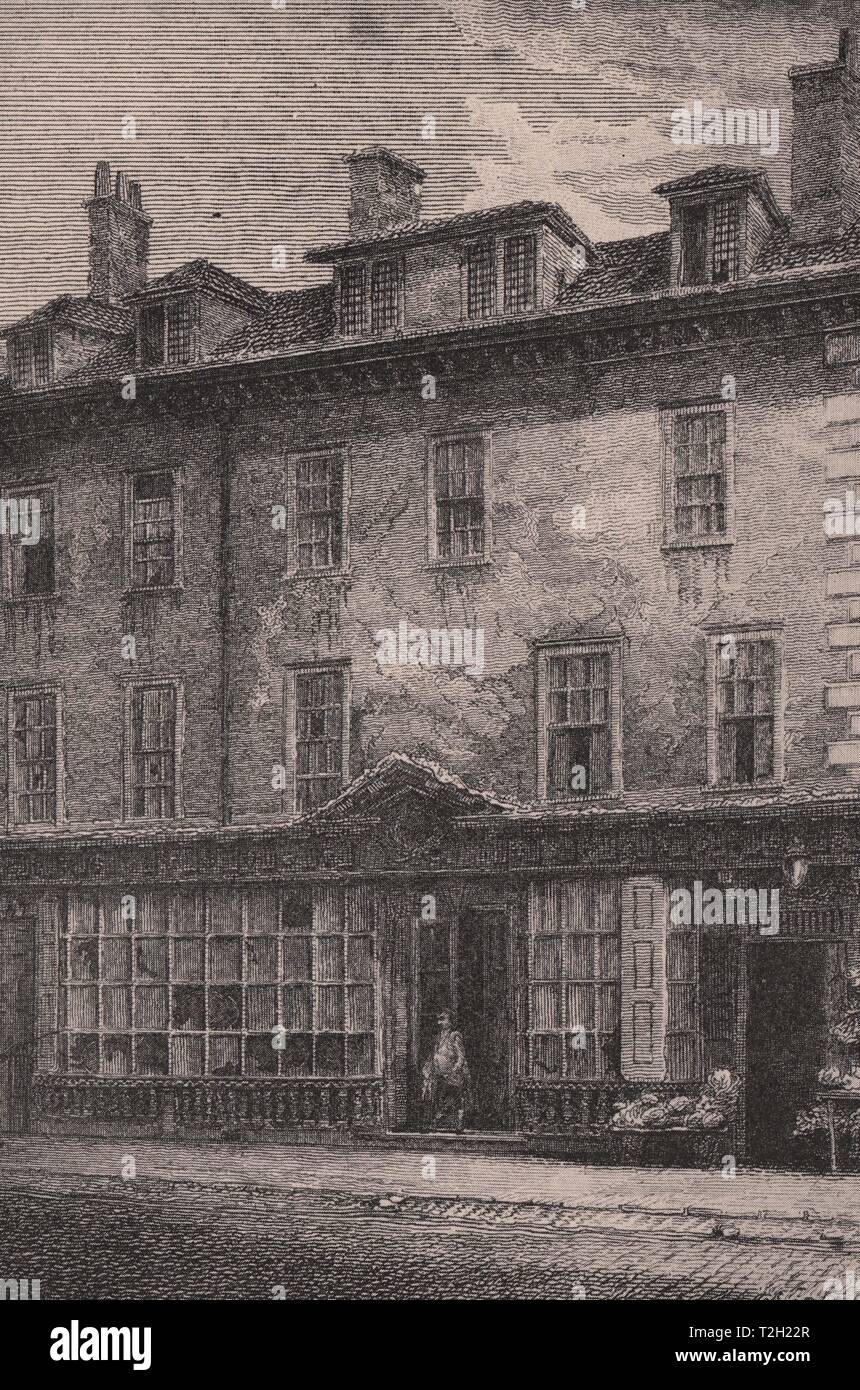 Une remarquable vieille maison à Leadenhall Street ; d'après un dessin de S. Rawle. Publié en janvier 1801 Banque D'Images