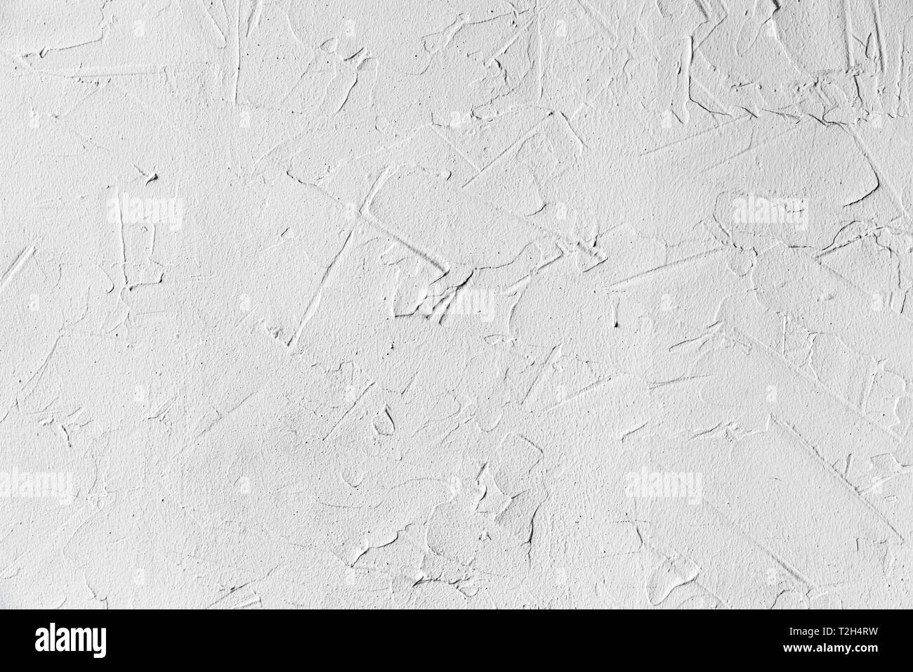 Mur de béton blanc avec le plâtrage, la texture de fond photo Banque D'Images