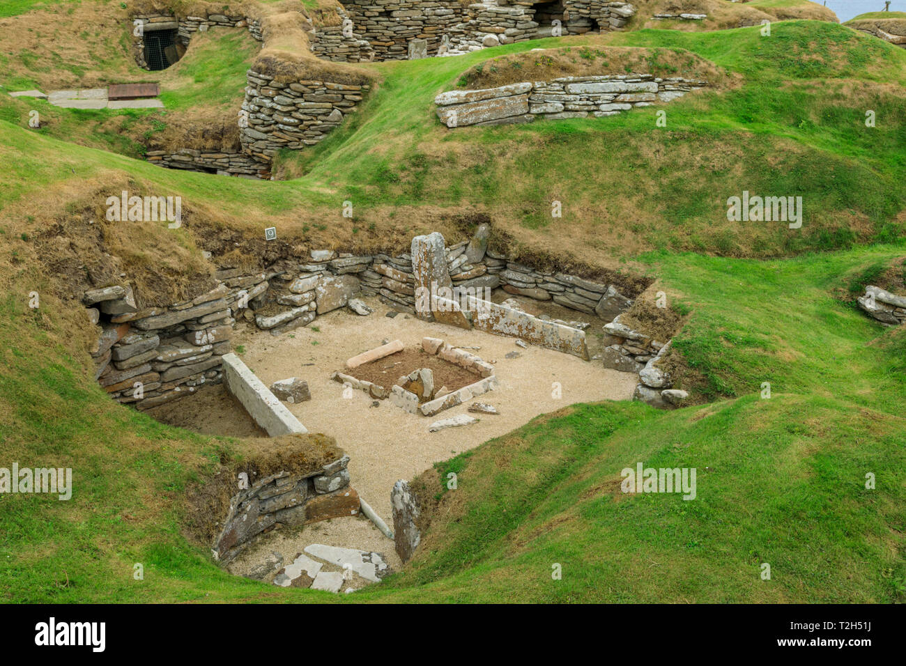 Skara Brae site néolithique dans les îles Orcades, Ecosse, Europe Banque D'Images