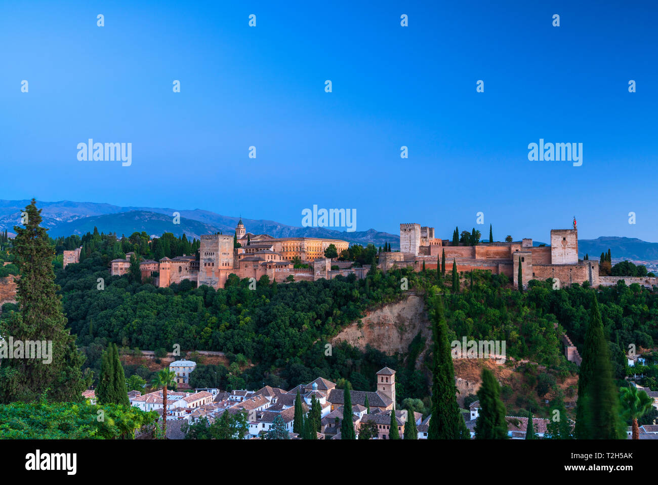 Palais de l'Alhambra à Grenade, Espagne, Europe Banque D'Images