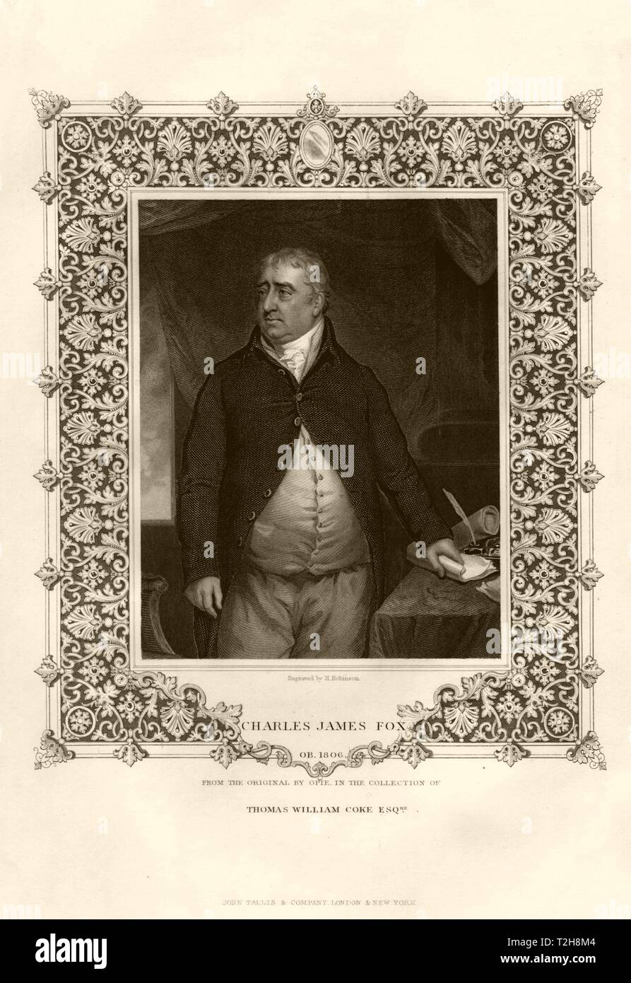 Charles James Fox (1749-1806). C TALLIS1855 ancienne vintage print photo Banque D'Images
