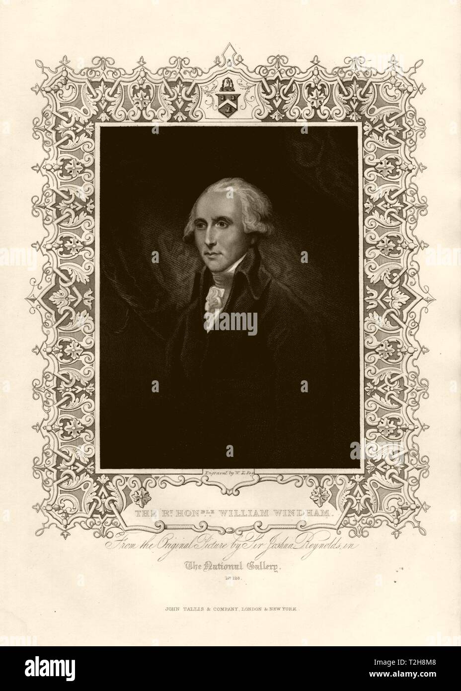 La Rt. L'honorable William Windham (1750-1810), après Reynolds. TALLIS c1855 imprimer Banque D'Images