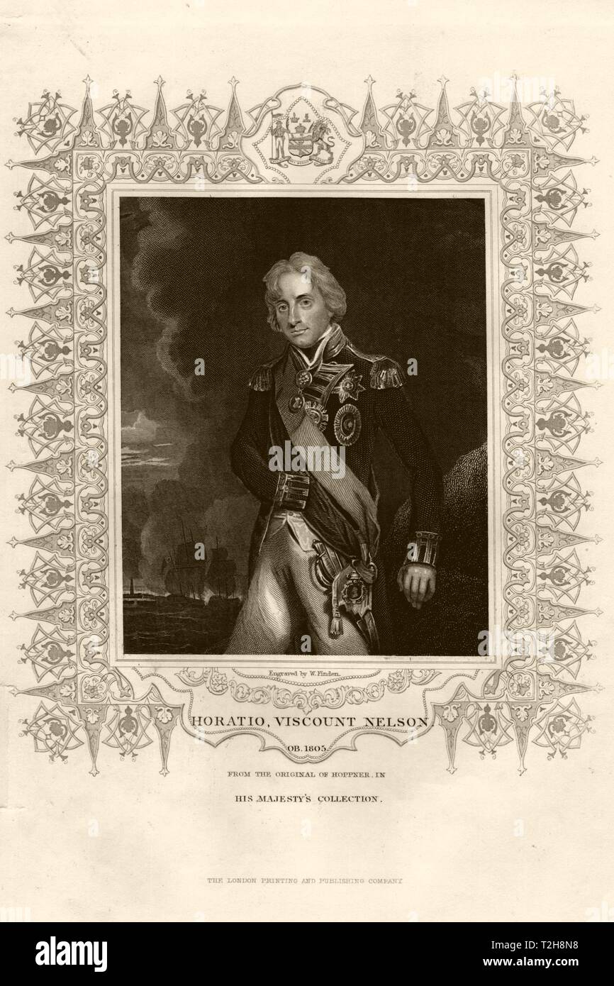 Le Vice-amiral Horatio Nelson. Après Hoppner. C TALLIS1855 vieux ancien Banque D'Images