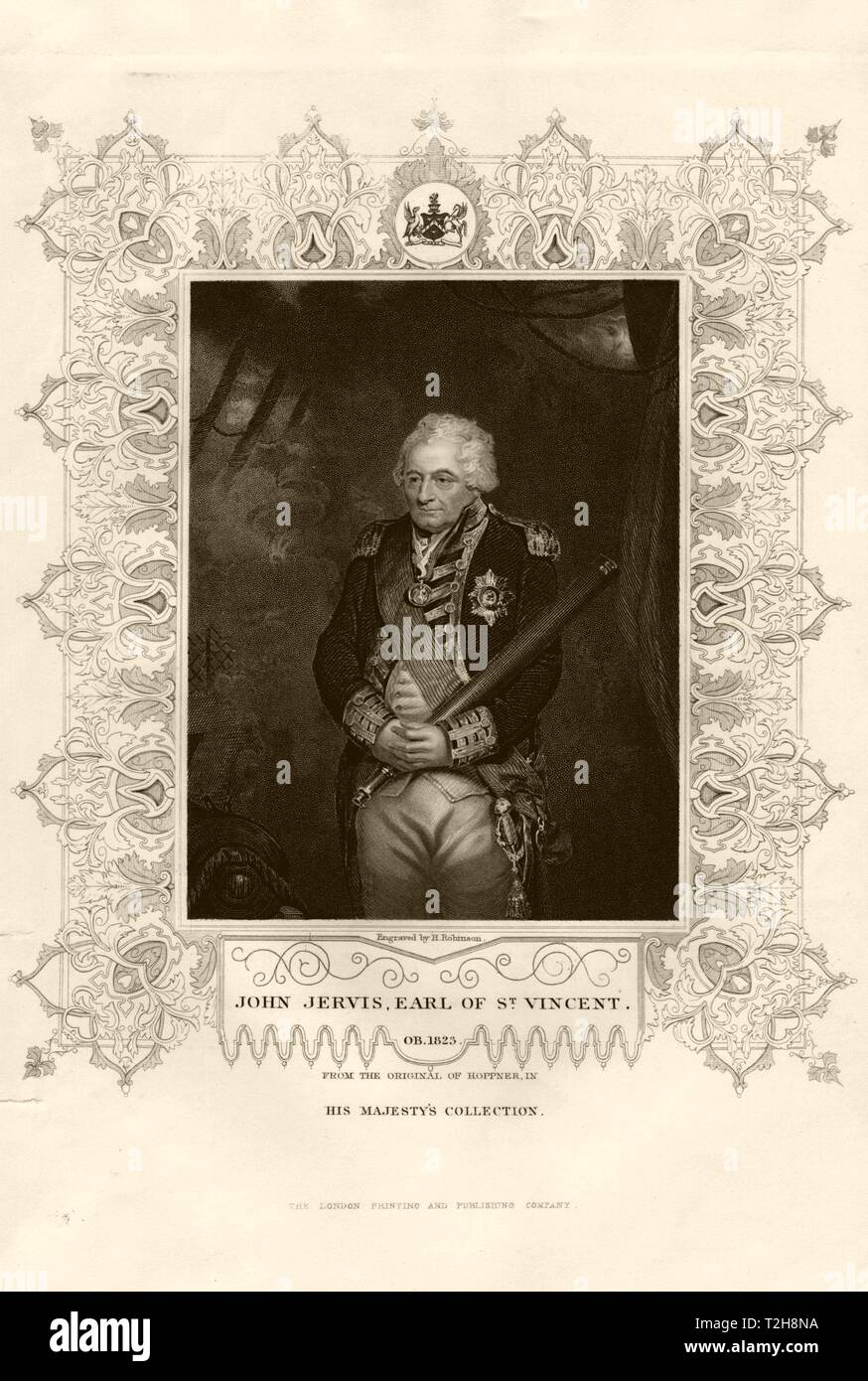 John Jervis, 1 Comte de St Vincent (1735-1823). Après Hoppner. TALLIS c1855 Banque D'Images