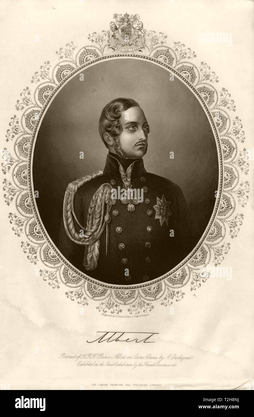 S.a.r. le Prince Albert. Portrait par Ducluzeau. C TALLIS1855 vieux ancien Banque D'Images