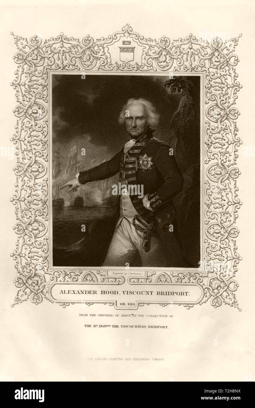 Alexander Hood, 1er vicomte Bridport (1726-1814). Après l'Abbé. TALLIS c1855 Banque D'Images