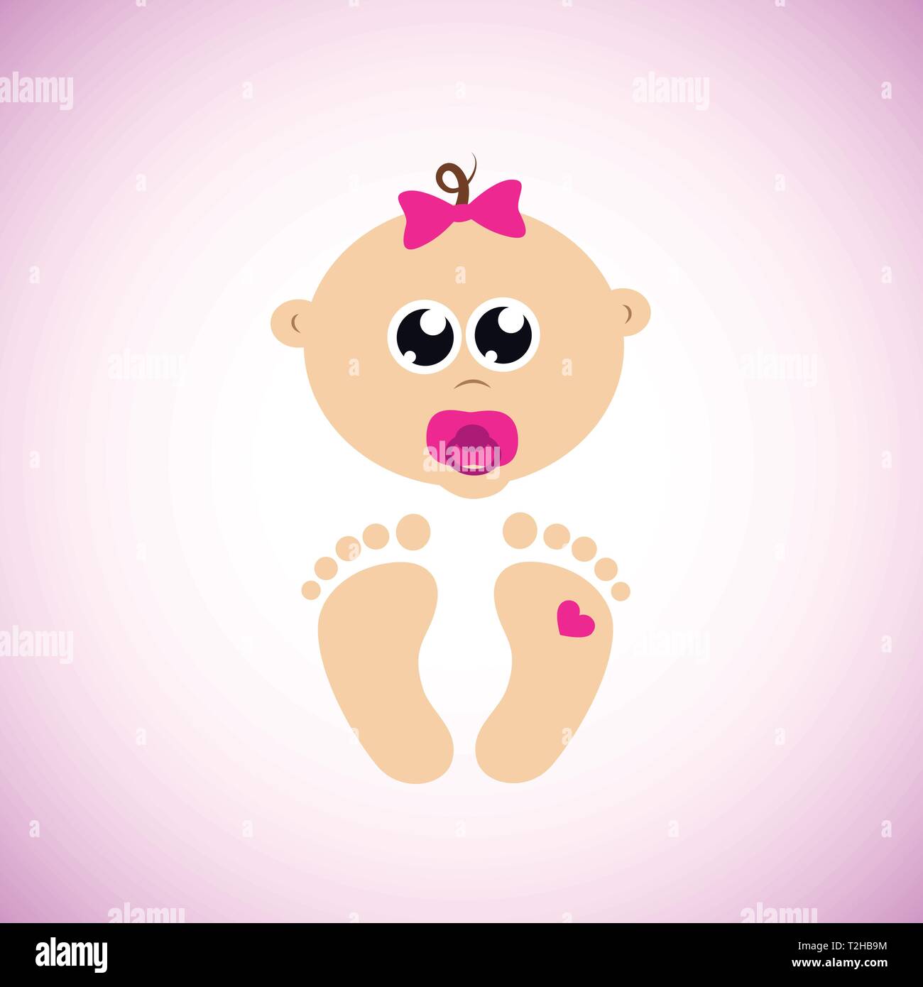 Naissance Bebe Fille Cute Character Vector Illustration Eps10 Image Vectorielle Stock Alamy