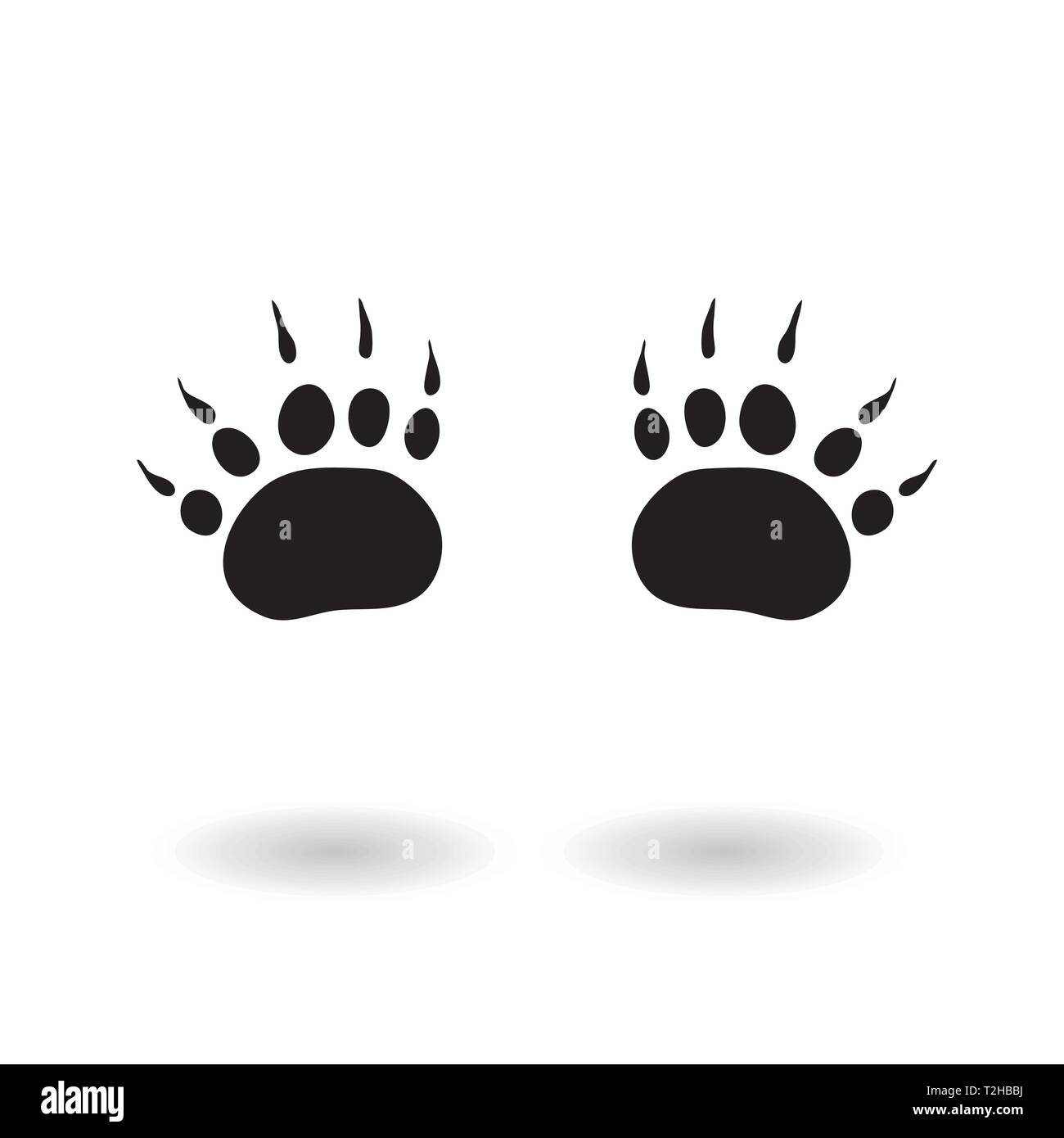 Paw icône imprimer vector illustration isolé sur fond isolé. Symbole Bear Paw télévision pictogramme. Illustration de Vecteur