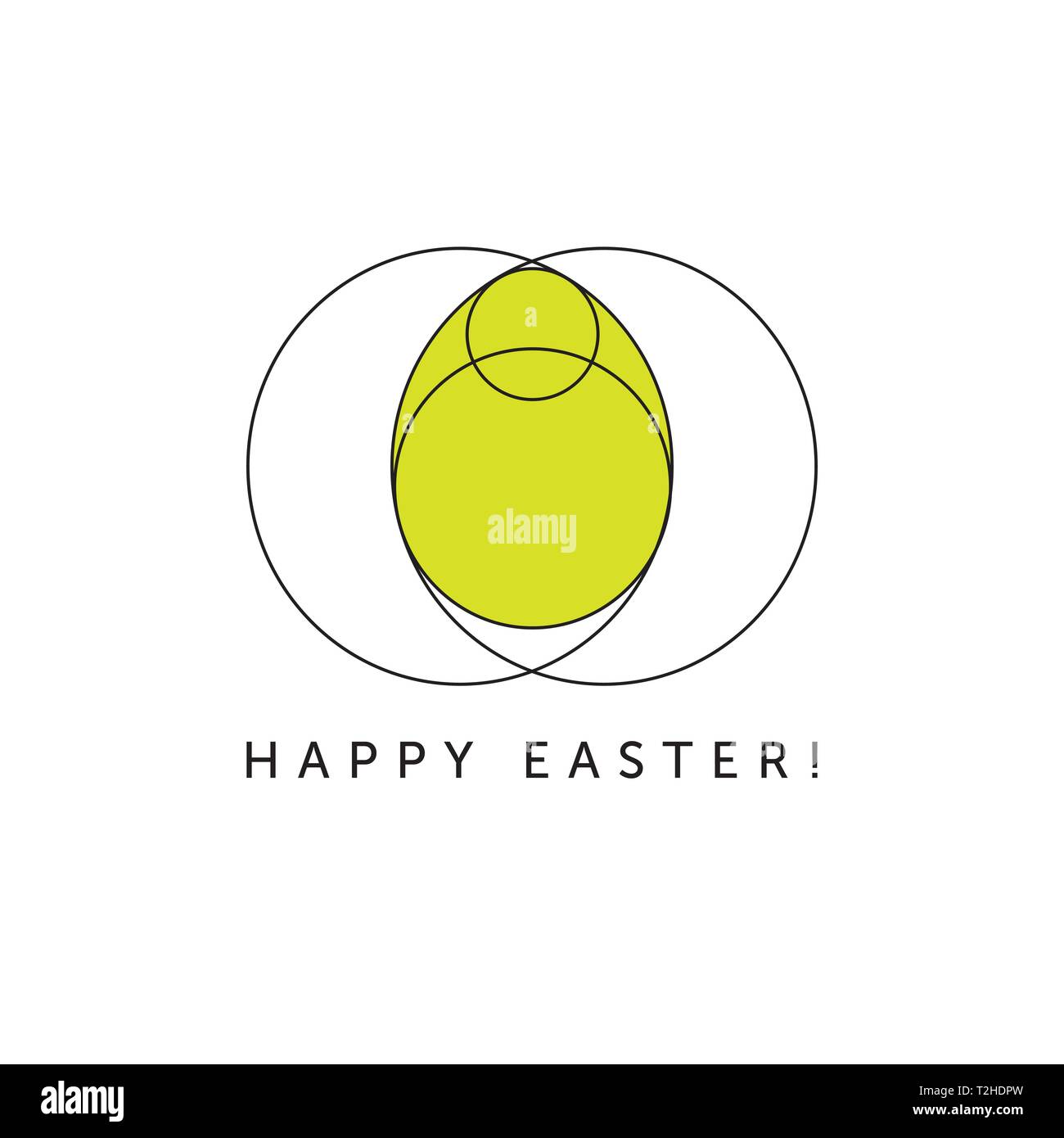 Minimaliste moderne vert printemps Easter Egg Design Message d'isolés pour les concepteurs de cartes Illustration de Vecteur