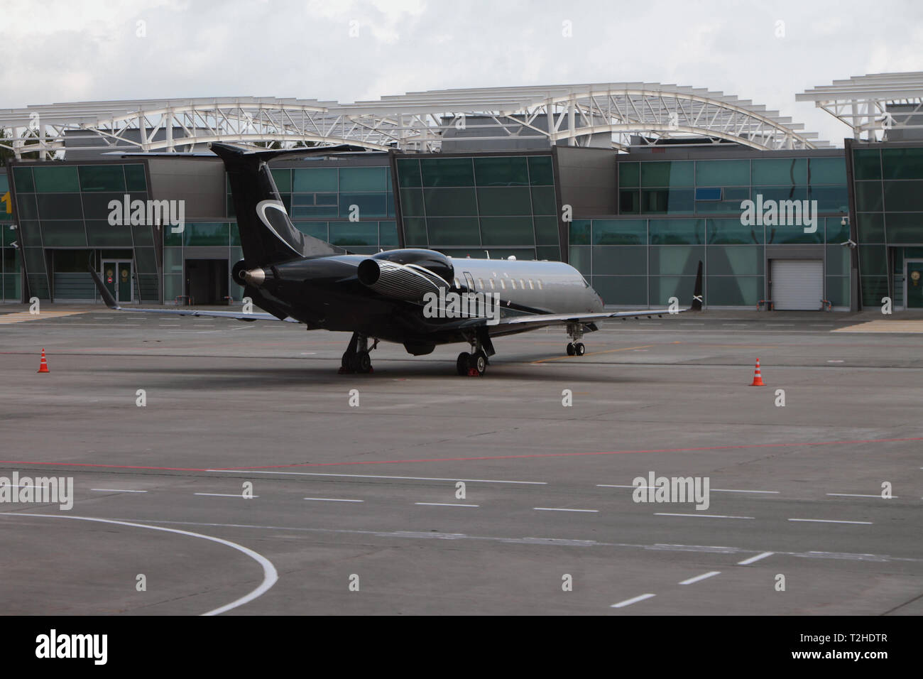 Kazan, Russie - Juillet 19, 2018 : le jet d'affaires à l'aéroport parking Banque D'Images