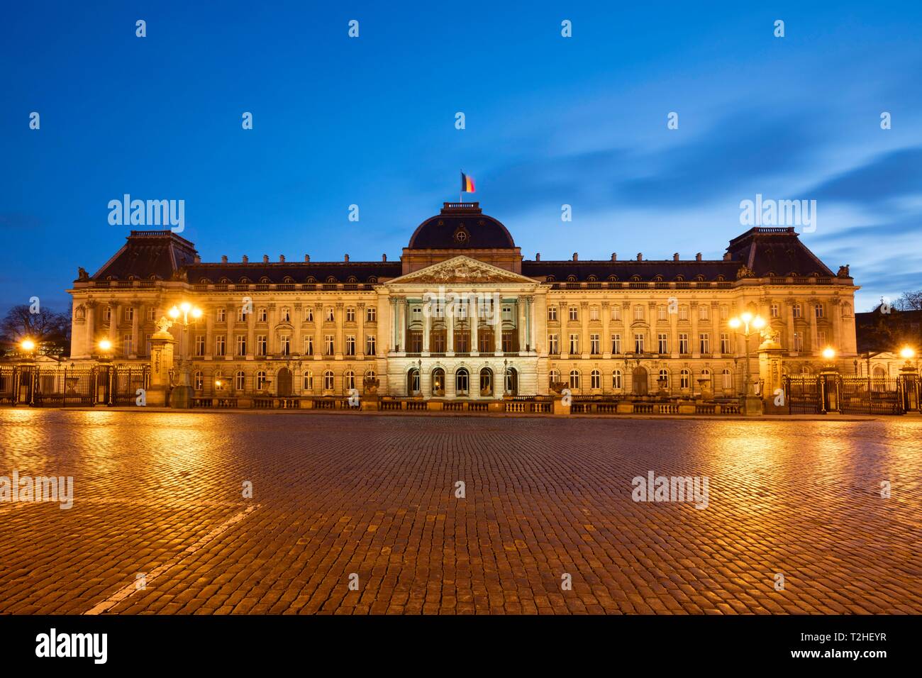 Palais Royal, Crépuscule, Bruxelles, Belgique Banque D'Images