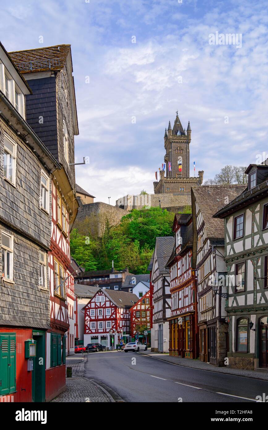 Wilhelm Tower sur la vieille ville, Ville Orange Dillenburg, Hesse, Allemagne Banque D'Images