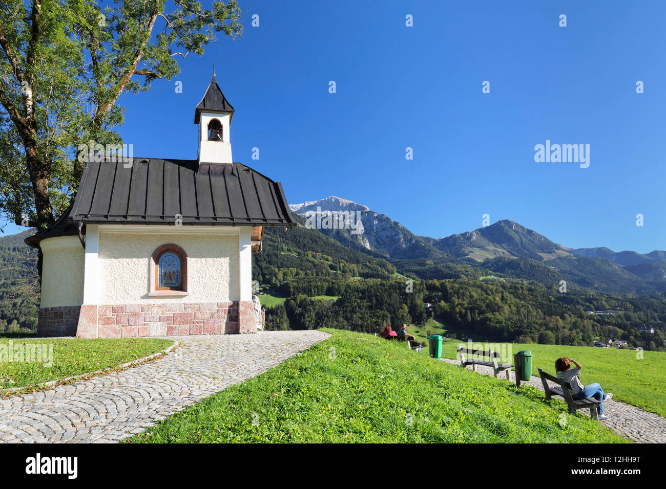 Chapelle sur la montagne Lockstein en Bavière, Allemagne, Europe Banque D'Images