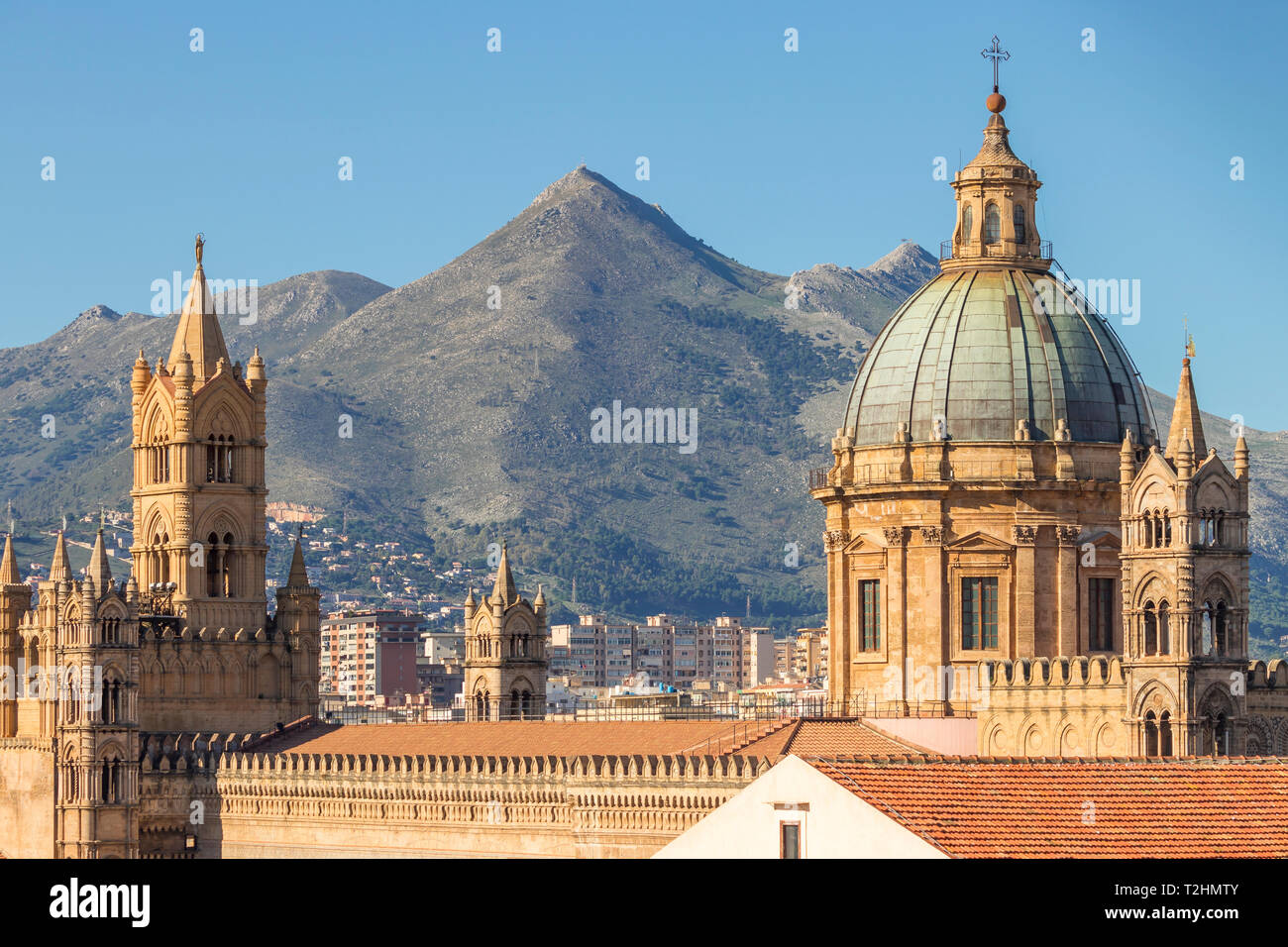 La coupole de la cathédrale de Palerme (Site du patrimoine mondial de l'UNESCO), Palerme, Sicile, Italie, Europe Banque D'Images