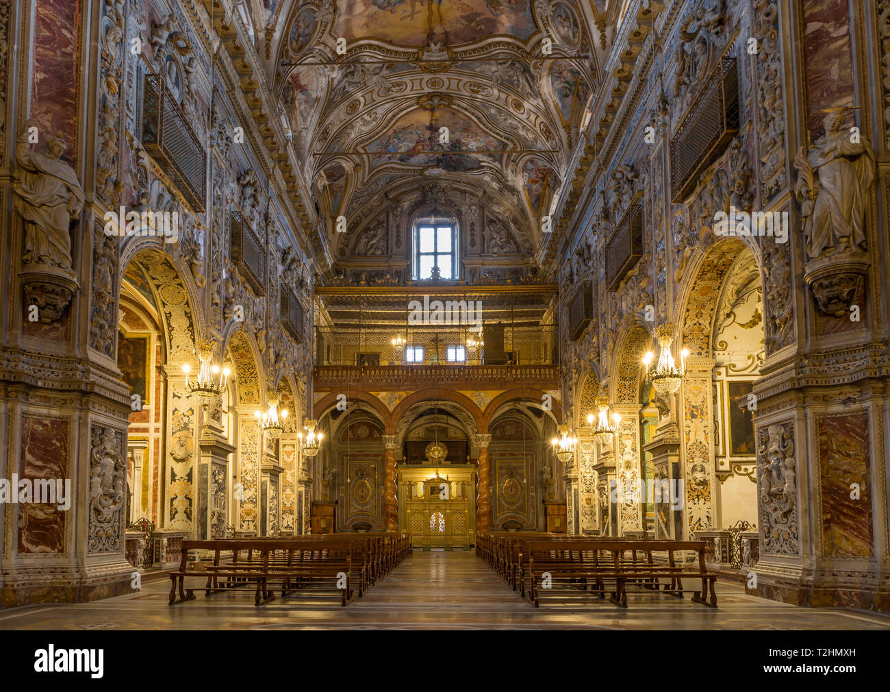 Intérieur de l'église Santa Caterina d'Alessandria Église, Palermo, Sicily, Italy, Europe Banque D'Images