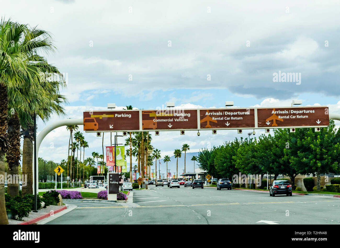 L'Aéroport International de Palm Springs en Californie USA Banque D'Images