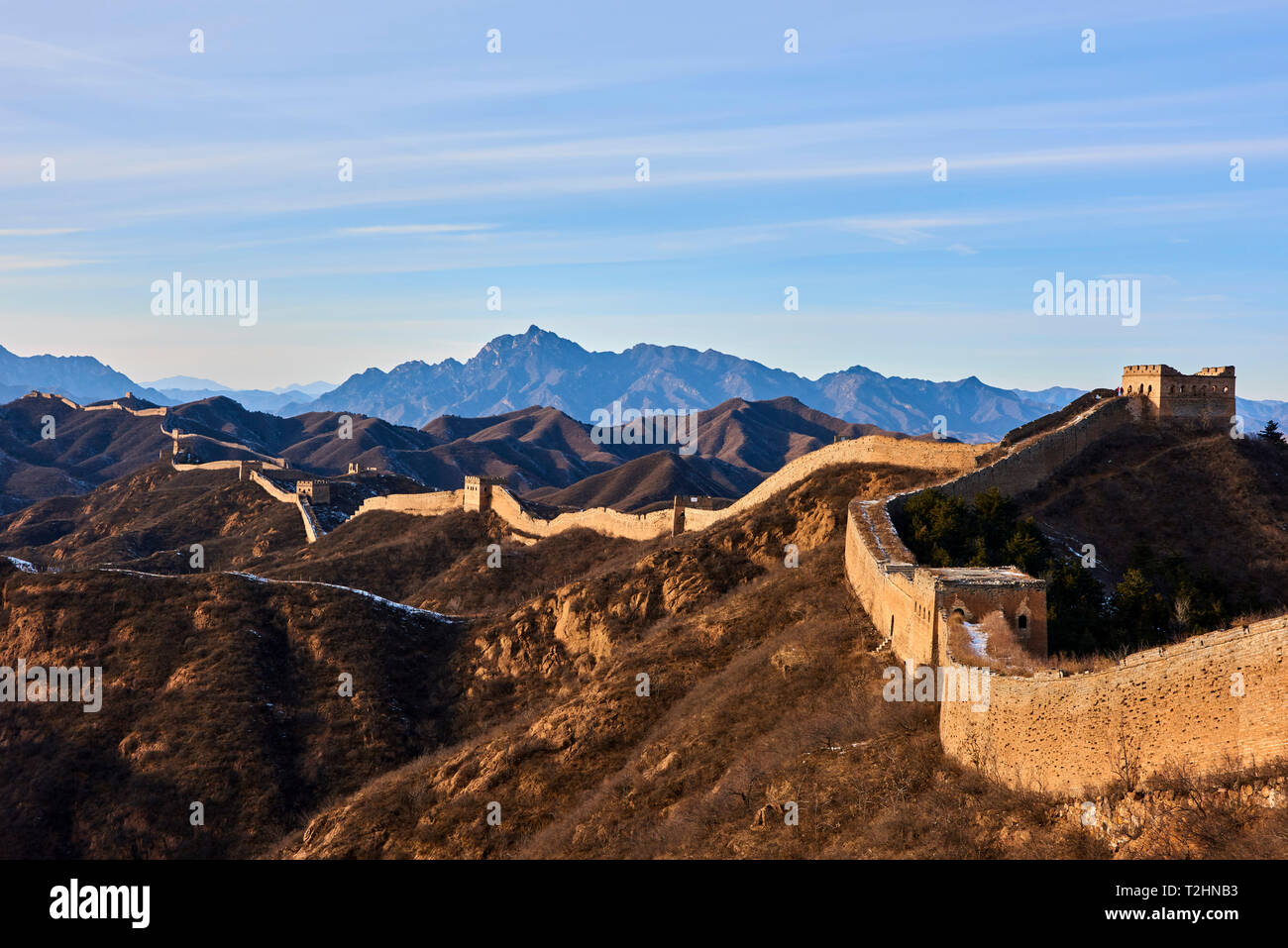 Les sections de Simatai et Jinshanling de la Grande Muraille de Chine, Site du patrimoine mondial de l'UNESCO, la Chine, l'Asie de l'Est Banque D'Images