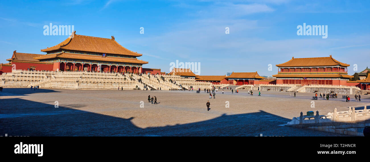 Porte de l'harmonie suprême, la Cité Interdite, Beijing, Chine, l'Asie de l'Est Banque D'Images