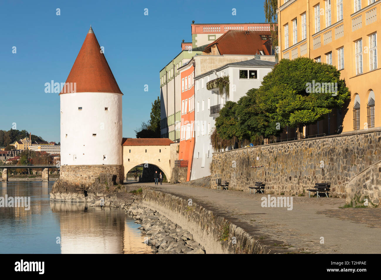 Schaibling Tower sur le bord de mer en Passau, Germany, Europe Banque D'Images