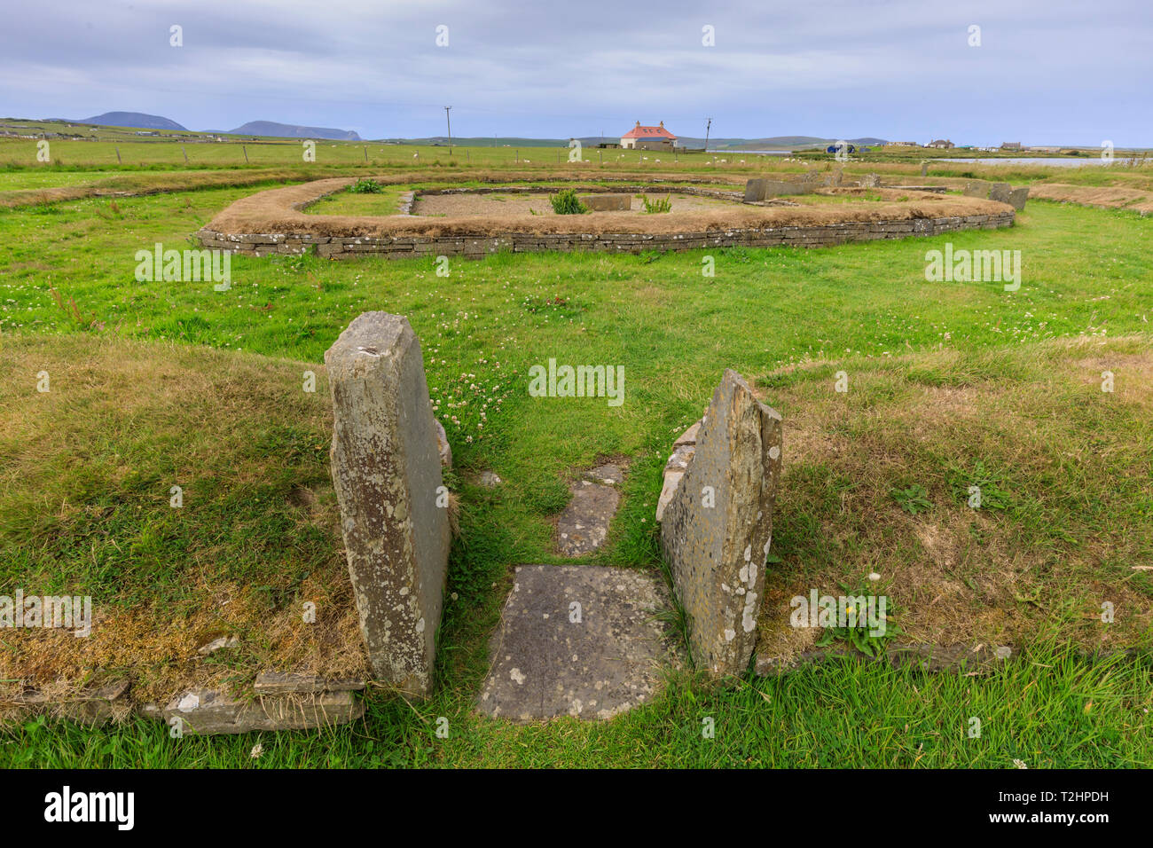 8 Structure de Ness de Shetlands site archéologique dans les îles Orcades, Ecosse, Europe Banque D'Images